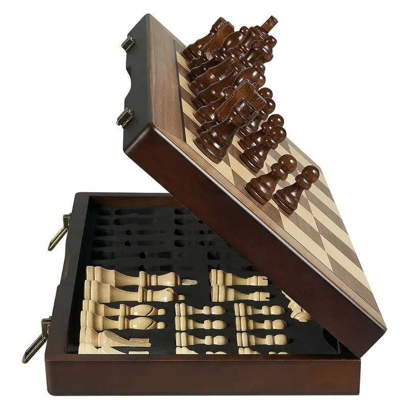portable foldable 15 magnetic wooden chess set 2 extra - Temu